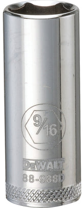 DeWALT DWMT88988OSP Drive Socket, 9/16 in Socket, 3/8 in Drive, 6-Point, Vanadium Steel, Polished Chrome